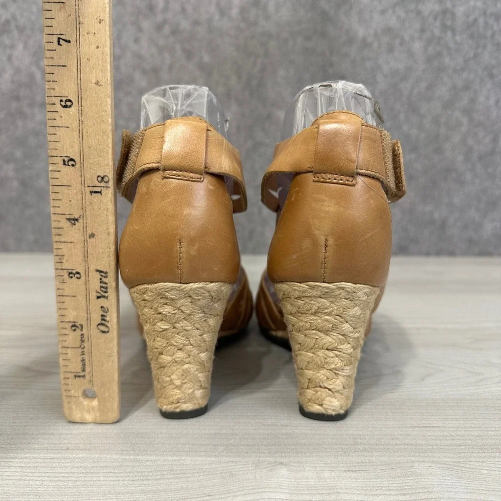 Indigo by Clarks Pocomo Wedge Sandals Womens 6 Woven Leather Espadrille Heel
